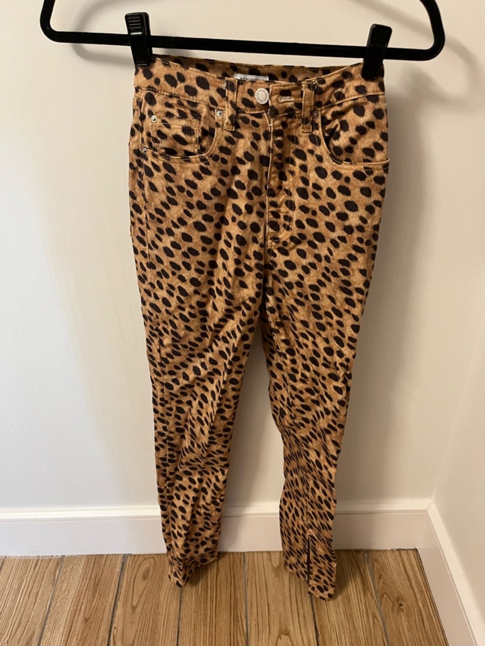 WeWoreWhat Leopard Jeans in Tan & Black